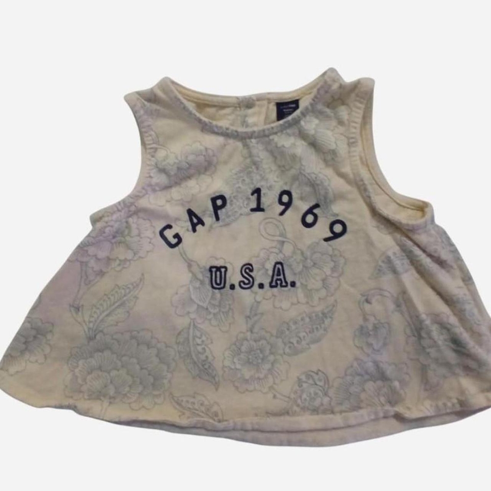 babyGAP 4T Girls Floral Cream Tank Top